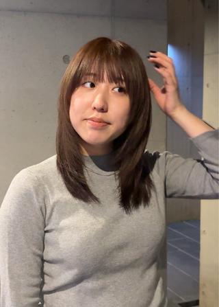 ミディアム カラー 韓国レイヤー/透明感 カラー/RIN🎀のヘアスタイル