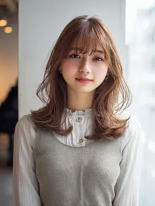 セミロング 艶髪診断で絶対綺麗✨ お悩み解決✨京谷宥✨のヘアスタイル