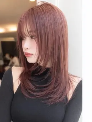 セミロング 絶対可愛い🍎透明感 カラーあります✨蕾祁のヘアスタイル