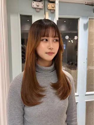 ロング 髪質改善/縮毛矯正/ レイヤーカットななこのヘアスタイル