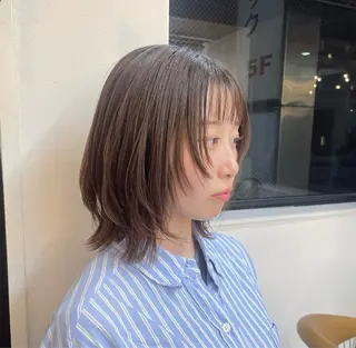 ミディアム オリーブベージュ/ボ ブ縮毛矯正たまき🧡のヘアスタイル
