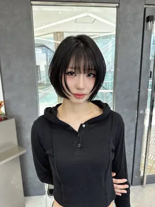 ショート カラー ヘアアレンジ 韓国ヘア🖤/透明感 shihoのヘアスタイル