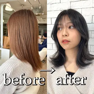 ミディアム 似合わせカット 迫留由弥のヘアスタイル