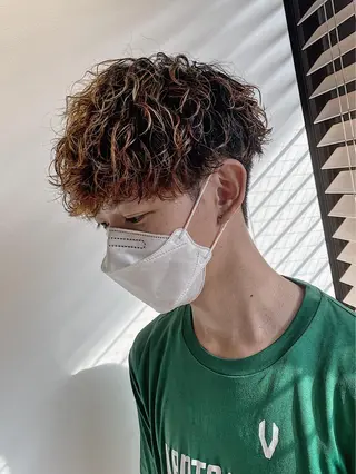 ショート パーマ メンズ 原田 涼矢のヘアスタイル