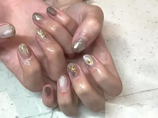 ネイル 韓国/ワンホン/長さ 出しつけ放題🎀のネイルデザイン