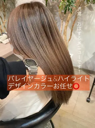 セミロング カラー Zina髪質改善 艶カラー✨のヘアスタイル