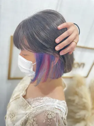 ショート カラー 難しい髪質の縮毛矯正 高岡/射水/髪質改善のヘアスタイル