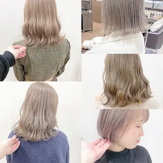 ミディアム カラー 横浜ブリーチムラ直し ハイトーン/ブリーチのヘアスタイル