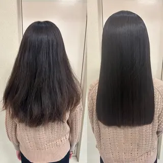 セミロング パーマ 髪質改善/縮毛矯正 /レイヤーカット岡部のヘアスタイル