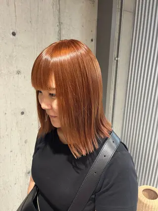 ミディアム カラー ヘアアレンジ 🍀透明感カラー×垢 抜けボブ リクト💥のヘアスタイル