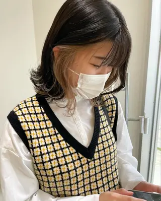ミディアム カラー mir MIYUのヘアスタイル