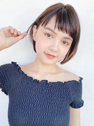 ミディアム カラー パーマ ヘアアレンジ ITbyALBUM 中野店のヘアスタイル