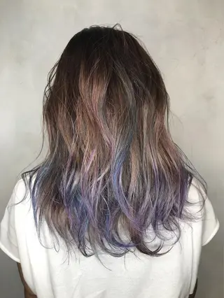セミロング カラー 沖縄東京2拠点美容師 mamicoのヘアスタイル