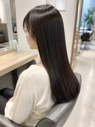 ロング パーマ 🍒モテ暖色カラー × うる艶✧ ゆなのヘアスタイル