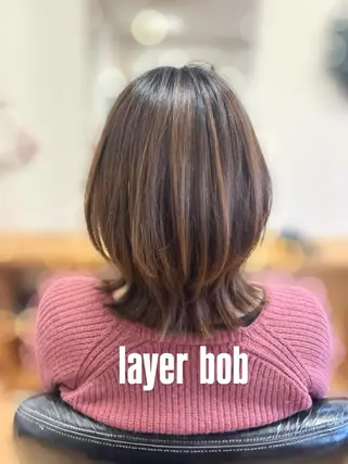 ミディアム かぁちゃん 橋本のヘアスタイル