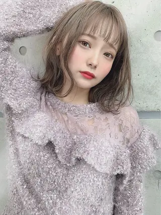 セミロング ヘアアレンジ メンズ 🫧ハイトーン🫧 ベージュ🫧徹哉のヘアスタイル