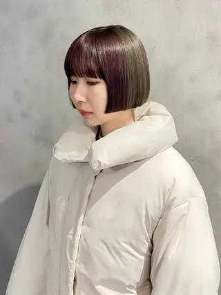 ショート カラー 茉樹@pullnoc /新宿/ボブ/モードのヘアスタイル
