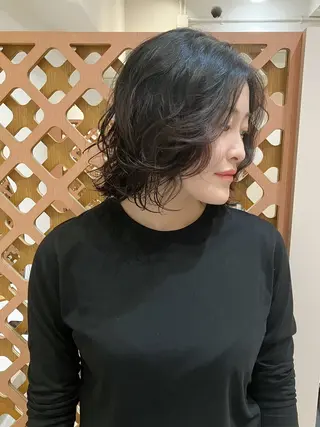 ミディアム パーマ 川間 将彦のヘアスタイル