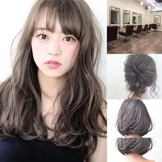 セミロング パーマ ヘアアレンジ 【公式】amble luxe池袋東口🩷のヘアスタイル