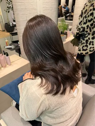 セミロング カラー 銀座/韓国レイヤー/ 艶カラー🍓原田侑依のヘアスタイル