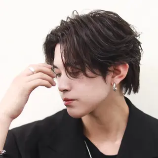 ショート カラー パーマ メンズ 🔥メンズ極🔥韓国 シャドウ/波巻き柿崎のヘアスタイル