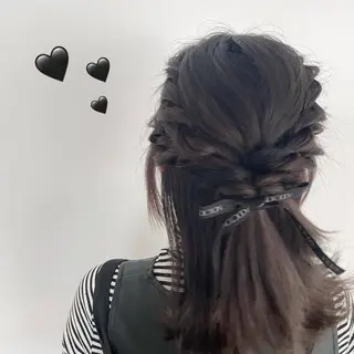 ミディアム ヘアアレンジ 縮毛矯正/艶カラー /𝐒𝐚𝐤𝐢のヘアスタイル