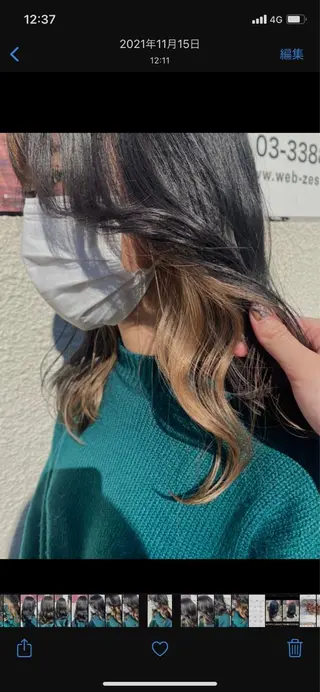セミロング カラー niconail 🧣ayu 📍烏山のネイルデザイン