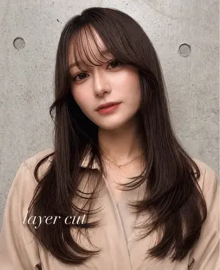 セミロング カラー ヘアアレンジ 🌫️大人韓国ヘア 🌫️naoyaのヘアスタイル