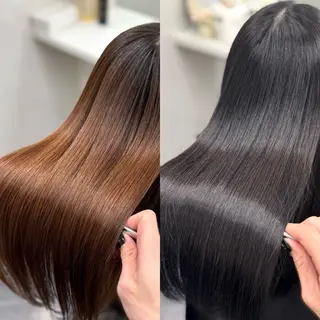 ロング パーマ 髪質改善Ⅰ透明感 艶カラーⅠたつやのヘアスタイル