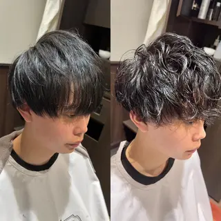 ミディアム パーマ LAVIE barberのヘアスタイル
