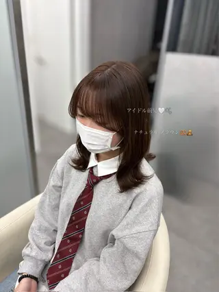 セミロング 透明感カラー×顔周り mizuki🫧のヘアスタイル