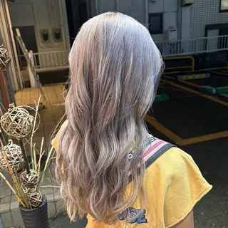 ロング 🎀ハイトーン/ 艶カラー/夕月🎀のヘアスタイル