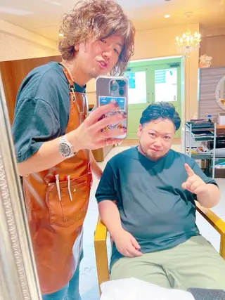 ショート カラー パーマ メンズ Refuge by produceのヘアスタイル
