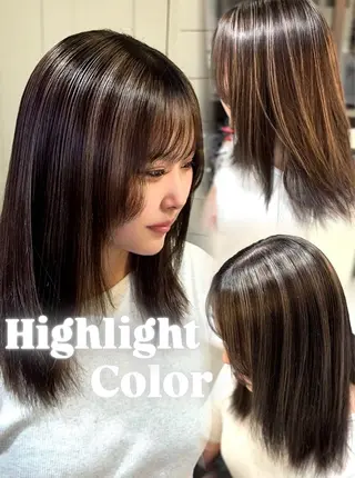 ロング カラー 岡山ハイトーン/ 透明感カラー/赤木雅のヘアスタイル