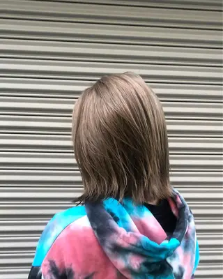 ミディアム カラー やまさきえりこ ニュアンスパーマのヘアスタイル