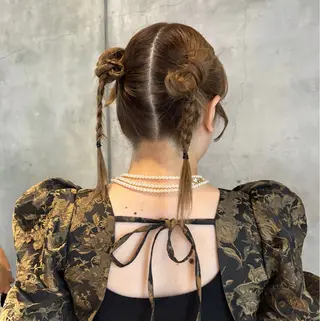 ミディアム ヘアアレンジ まつ毛パーマ/ ゆうかのマツエク・マツパデザイン