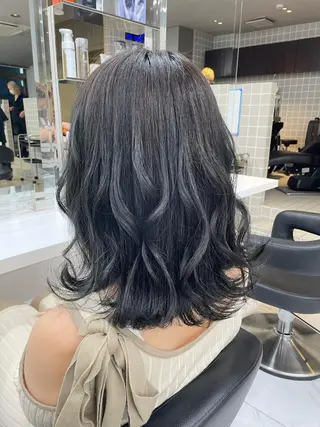 ミディアム カラー パーマ ヘアアレンジ メンズ キッズ ネイル マツエク・マツパ アイブロウ 🦋縮毛/韓国レイヤ ー/透明感カラー🦋のヘアスタイル