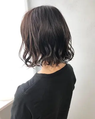 ミディアム パーマ ボブパーマコテ巻き風 パーマNo1深江秀平のヘアスタイル