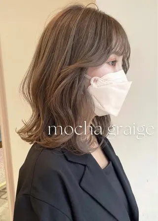 ミディアム カラー 似合わせ×くすみ カラー🤎yuukaのヘアスタイル