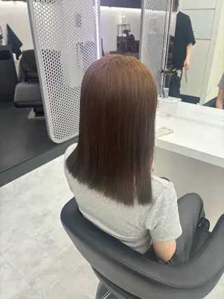 セミロング 赤髪/ワインレッド/ 韓国系 まなかのヘアスタイル