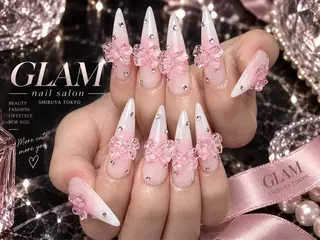 ネイル エツメ💅 長さ出し🎀デザインのネイルデザイン