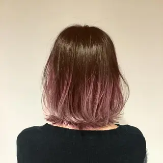 ミディアム カラー 髪質改善カラー韓国風 レイヤーtudaのヘアスタイル
