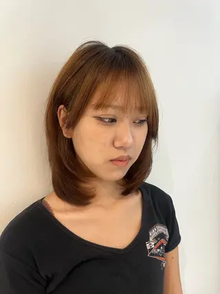 ミディアム カラー ボブ/透明感カラー ✂️ツムギ♡のヘアスタイル