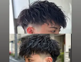 ミディアム パーマ メンズ 杉本 翔希のヘアスタイル