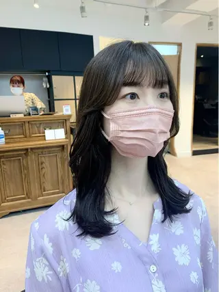 セミロング カラー パーマ ヘアアレンジ メンズ キッズ ネイル マツエク・マツパ アイブロウ 似合せレイヤー/ 柔らか透明感カラーのヘアスタイル