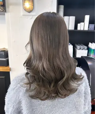 ロング カラー 🌷ラベンダーピンク 顔まわり🌷ねいろのヘアスタイル