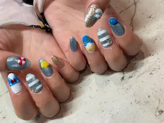 ネイル 韓国/ワンホン/長さ 出しつけ放題🎀のネイルデザイン