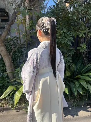 セミロング ヘアアレンジ 🎗️【ヘアセット 美眉】吉川玲🎗️のヘアスタイル
