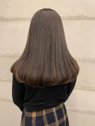 ミディアム カラー 透明感カラー✂︎ /縮毛矯正/YUKAのヘアスタイル