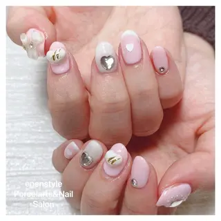 ミディアム ネイル 🐾enen style 🐾のネイルデザイン